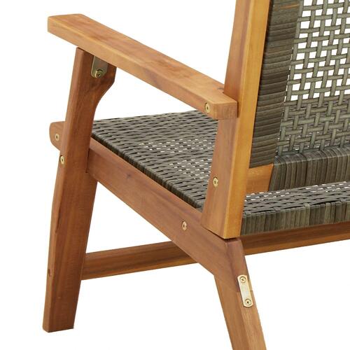 Havestole 2 stk Grå 76x67x73,5 cm Massivt Akacietræ