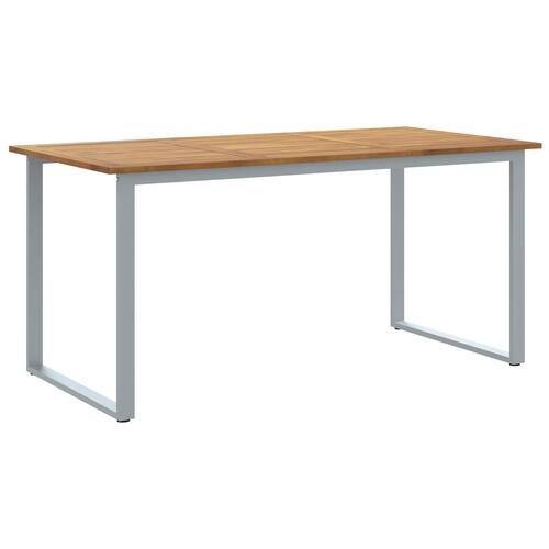 Udendørs Spisebord Grå 160x80x75 cm Stål&Massivt Acaciatræ
