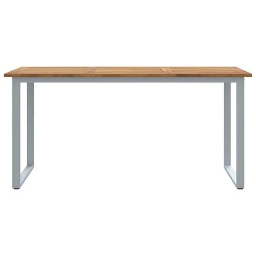 Udendørs Spisebord Grå 160x80x75 cm Stål&Massivt Acaciatræ