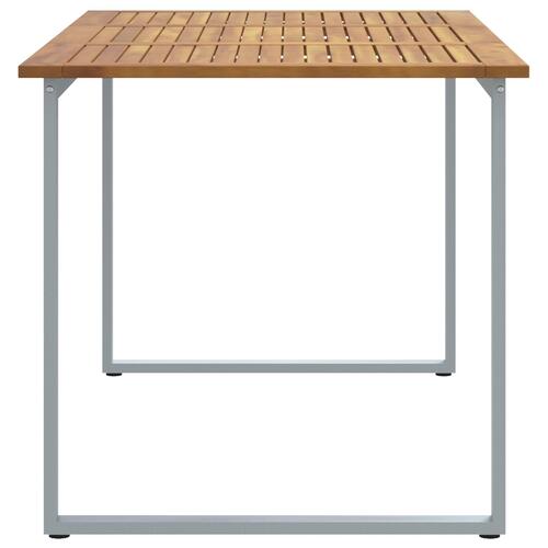 Udendørs Spisebord Grå 160x80x75 cm Stål&Massivt Acaciatræ