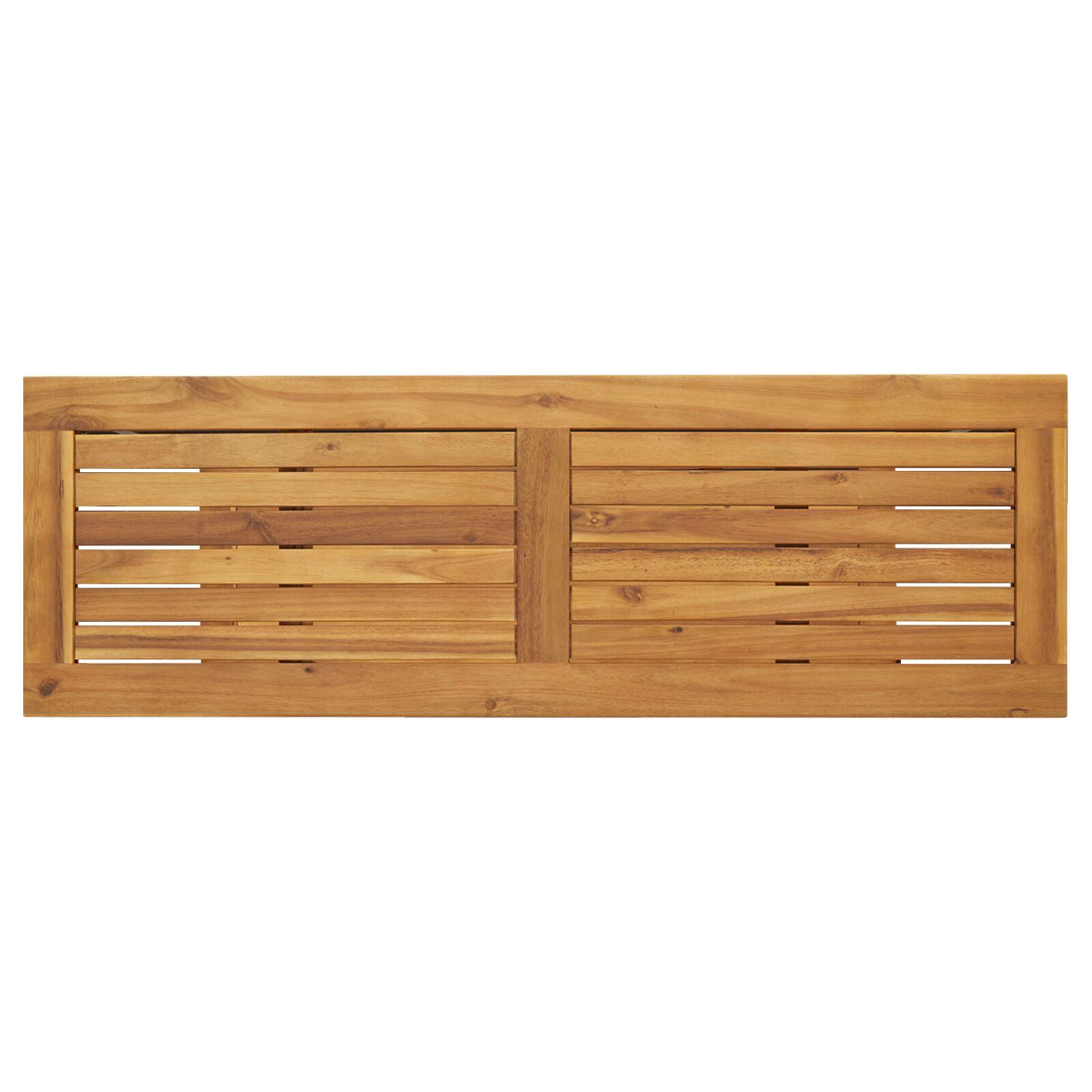 Udendørs Bord Naturlig & Grå 35x110x75 cm Massivt Træ og Stål