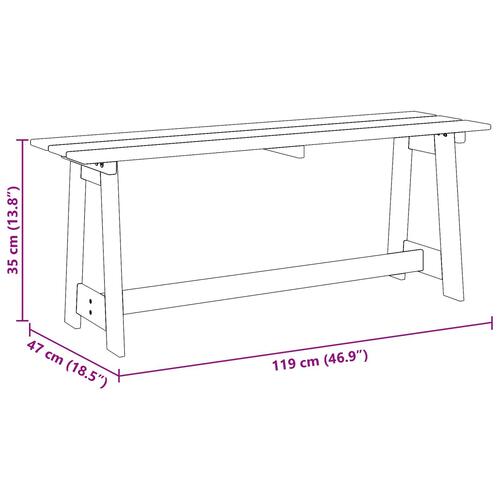 Udendørs Bænk 119x35x47 cm Massivt Fyrretræ