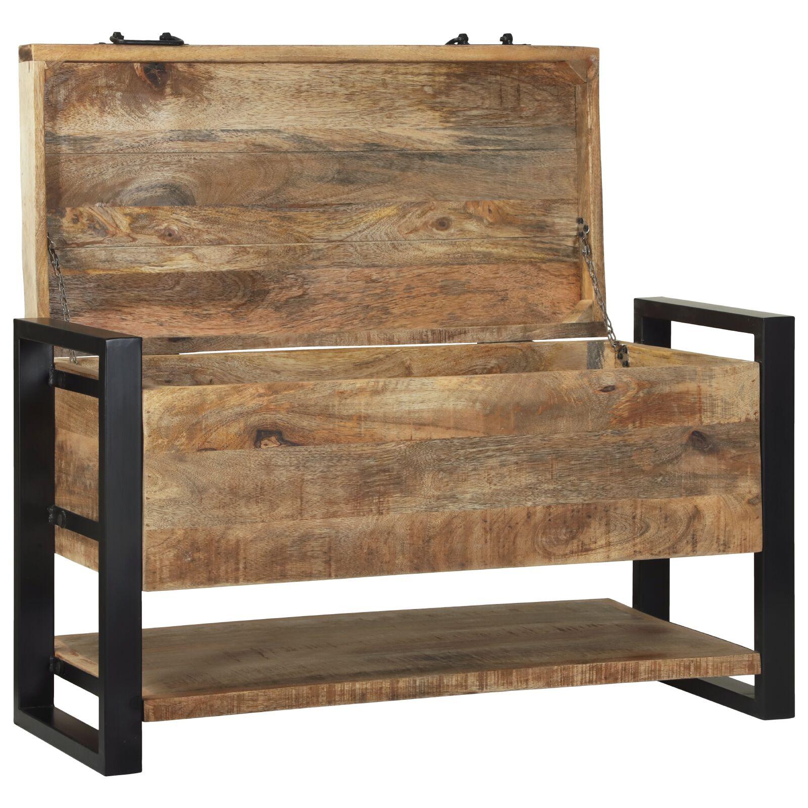 Opbevaringsboks Brun 80 x 35 x 45 cm Massivt mangotræ billede