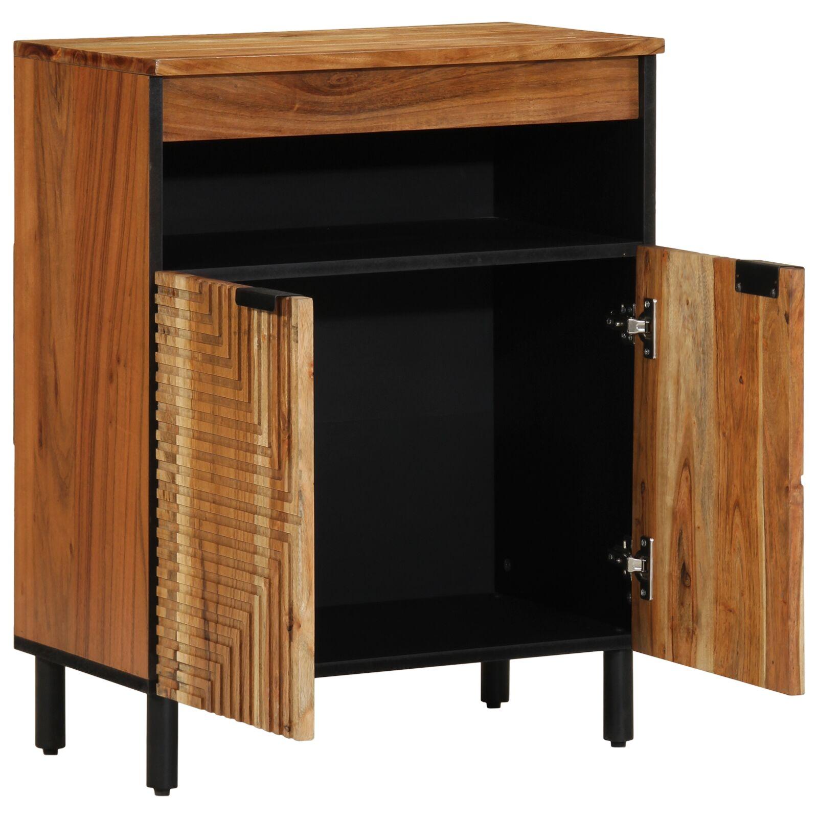 Sideboard Med Hylde Brun 60 X 33 X 75 Cm Massivt Akacietræ