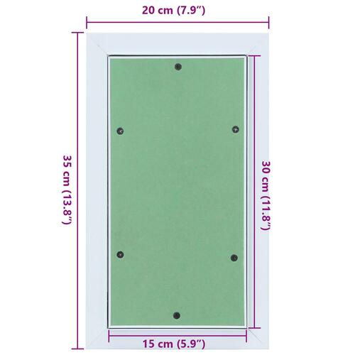 Adgangspanel med aluminiumramme og gipsplade 150x300 mm