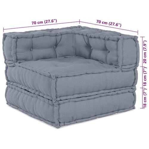 Modul Puff Grå 70x70x54 Stof