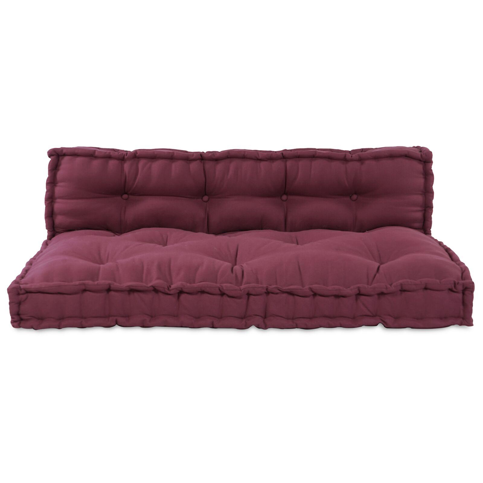 Pallet Sofa Pude med Rygstøtte Rød Stof