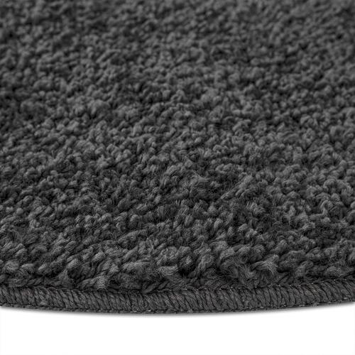 Fuzzy Tæppe med Latexbund Mørkegrå ø120 cm