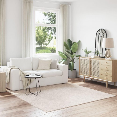 Fluffy Tæppe med Latex Bagside Creme 200x200 cm