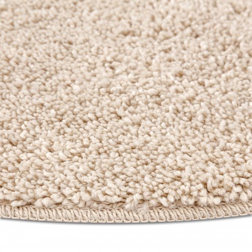 Fluffy Tæppe med Latex Bagside Creme ø120 cm