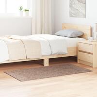 Langhåret tæppe med latexbund Brun 80x150 cm