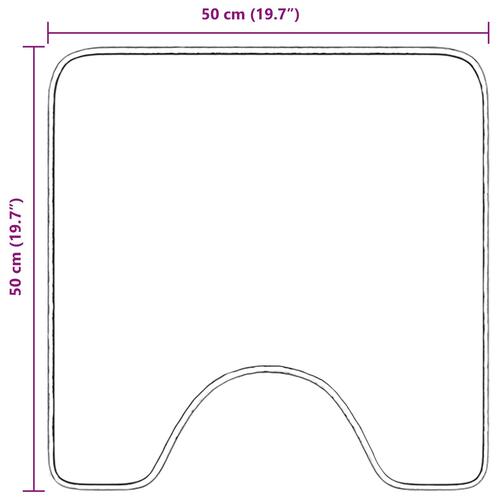 Bademåtte U-formet Creme 50x50 cm Polypropylen Skridsikker