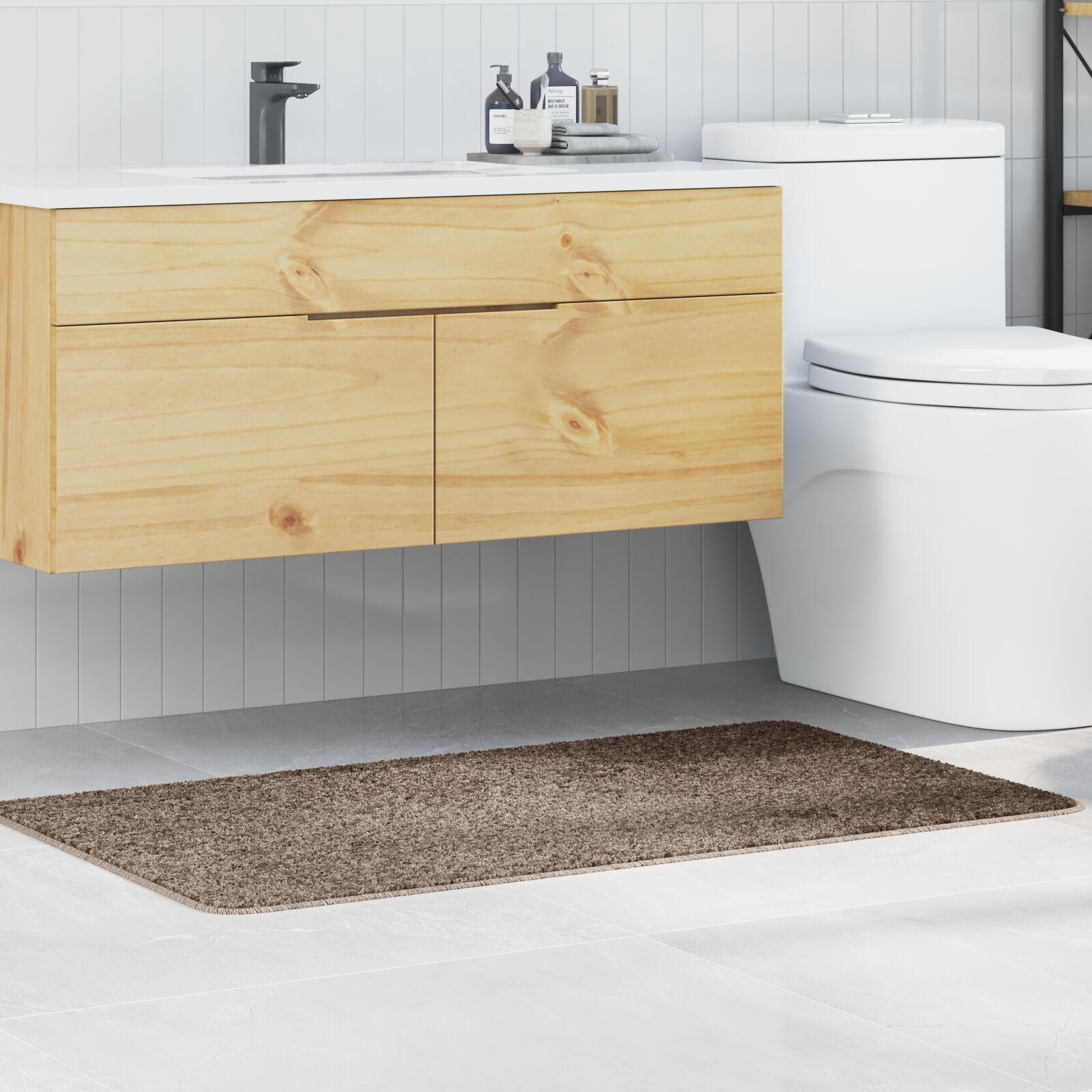 Bademåtte Rektangulær Brun 70x120 cm Polypropylen Skridsikker