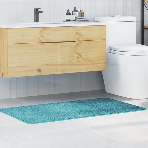 Bademåtte Rektangulær Turkis 70x120 cm Polypropylen Skridsikker