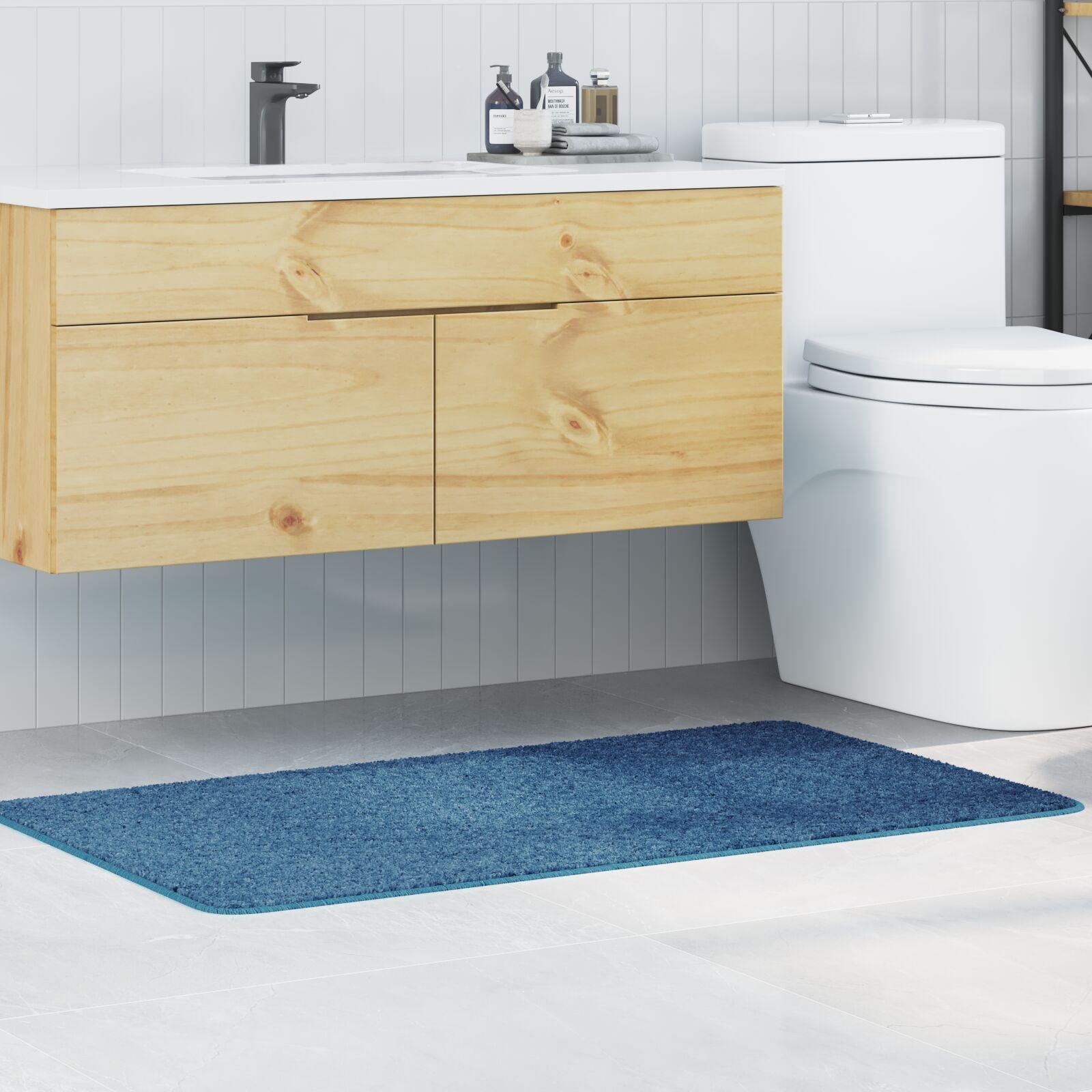 Bademåtte Rektangulær Blå 70x120 cm Polypropylen Skridsikker