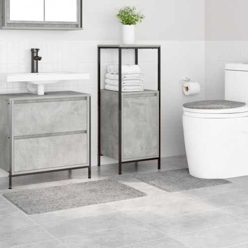 3-delt badeværelsesmåtte sæt grå polypropylen skridsikker