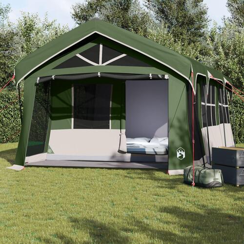 Campingtelt med vinduer grøn til 10 personer vandafvisende