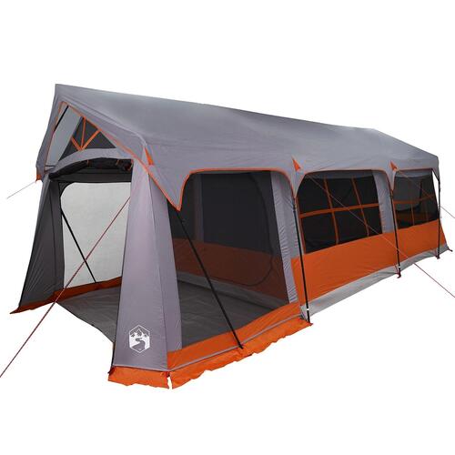 Campingtelte med Vinduer Grå og Orange til 10 Personer vandafvisende