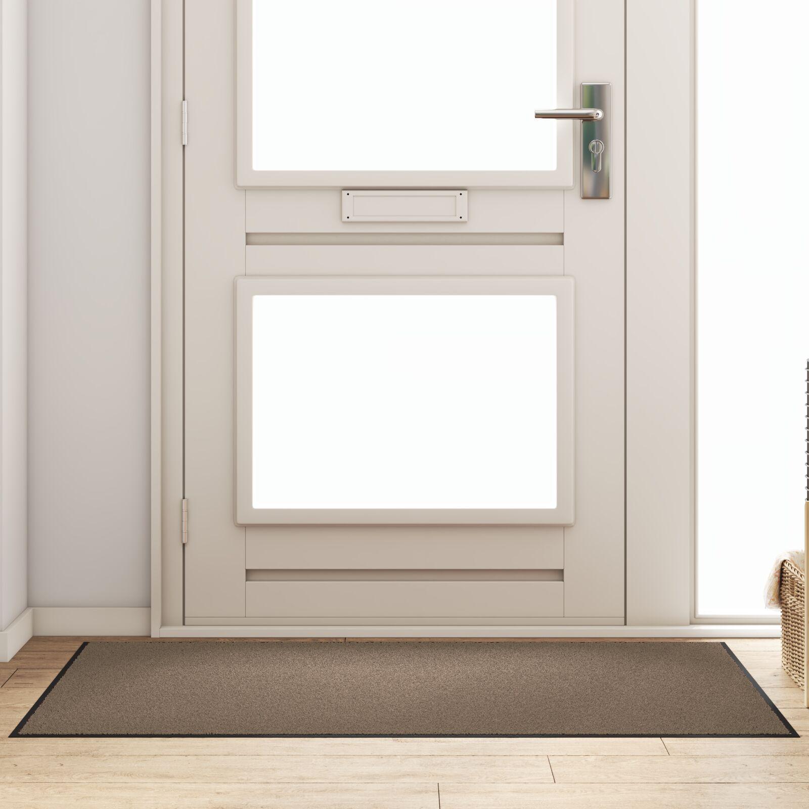 Dørmåtte Andet Beige og sort 90 x 150 cm Polypropylen og vinyl billede