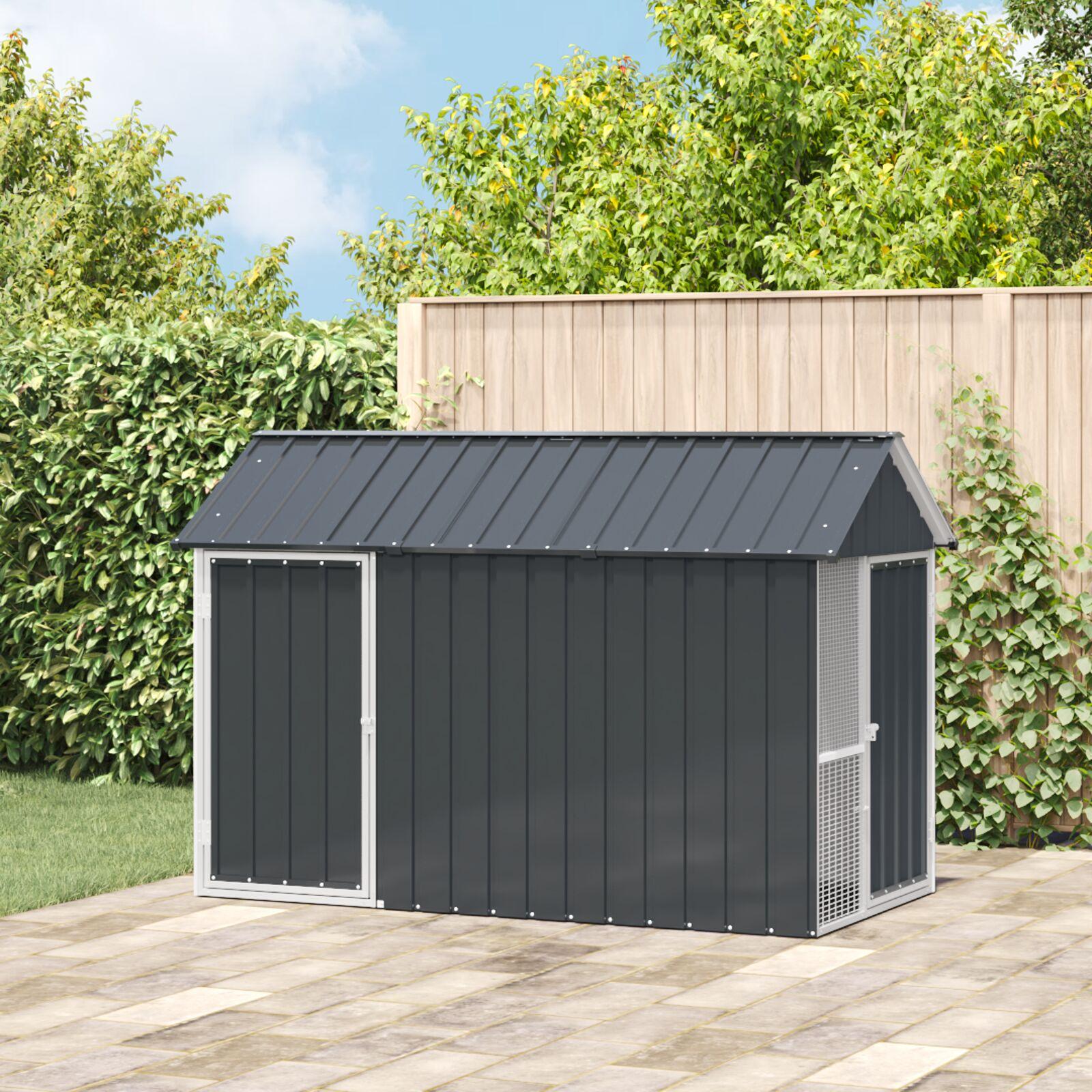 Fuglevoliere Antracit 112x215x141 cm Stål