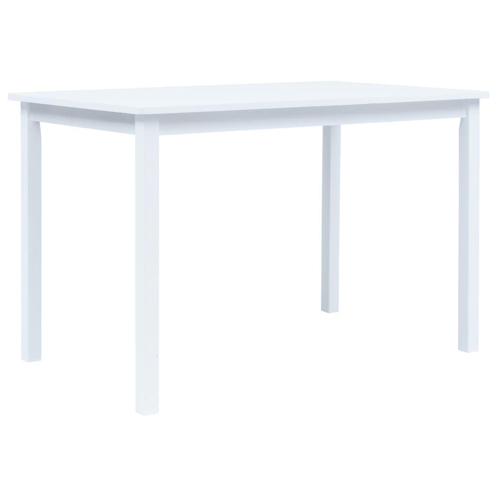 Spisebord 114 x 71 x 75 cm massivt gummitræ hvid