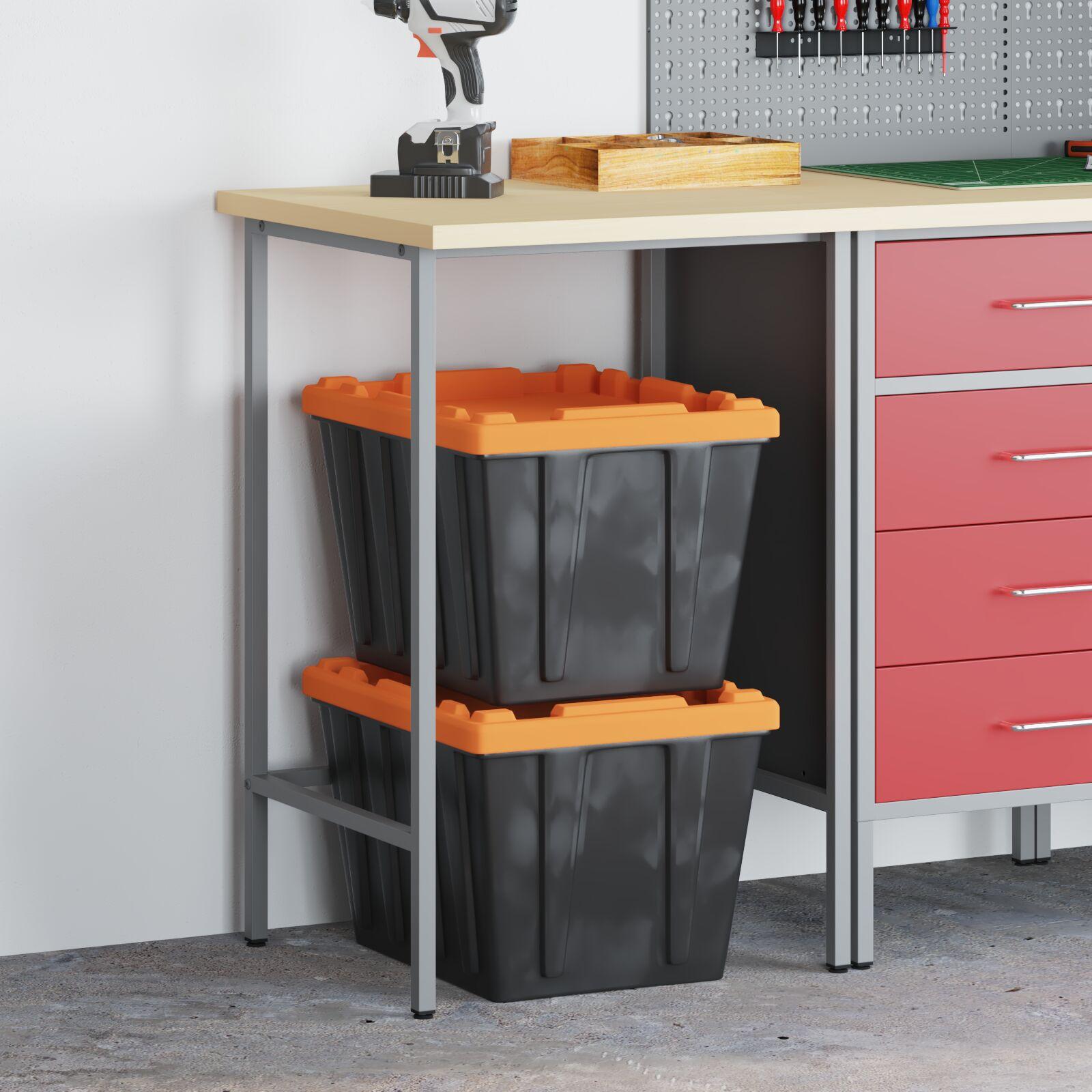 Arbejdsbord Grå 50 x 55 x 85 cm Pulverlakeret Stål billede