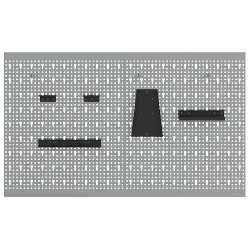 Pegboards 2 stk med 8 tilbehør Grå 50x60 cm Stål