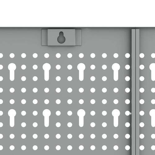 Pegboards 2 stk med 8 tilbehør Grå 50x60 cm Stål