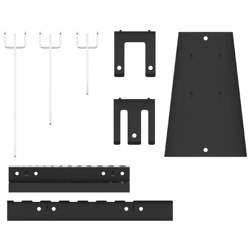 Pegboards 2 stk med 8 tilbehør Grå 50x60 cm Stål