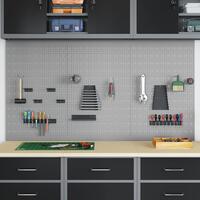 Pegboards 3 stk med 15 tilbehør Grå 50x80 cm Stål