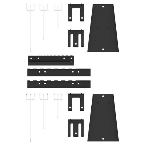 Pegboards 3 stk med 15 tilbehør Grå 50x80 cm Stål