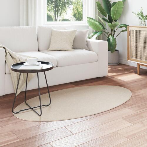 Tæpper Beige Polyester 80 x 150 cm Tæppe Ovalt Moderne
