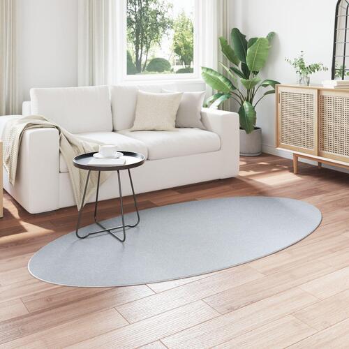 Tæpper Grå Uld 100 x 200 cm Områdetæpper Oval Moderne