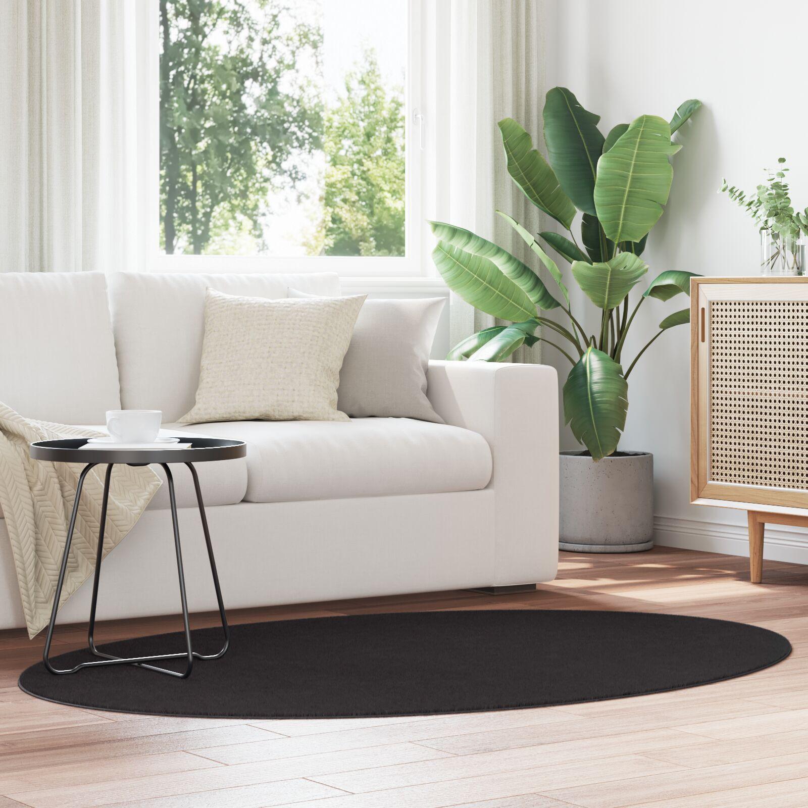 Tæppe "HUARTE" Sort 120x170 cm Oval
