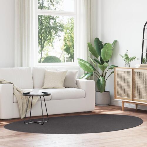 Tæpper Antracitgrå Polypropylen 160 x 230 cm Områdetæpper Oval