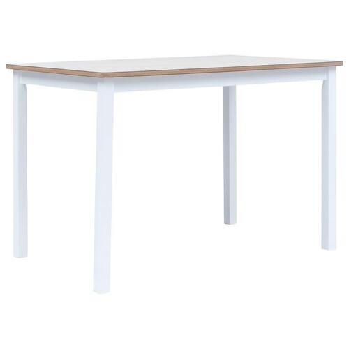 Spisebord 114 x 71 x 75 cm massivt gummitræ hvid og brun