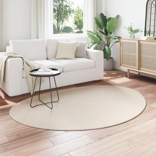 Tæpper Beige Uld 140 x 200 cm Områdetæpper Oval Minimalistisk