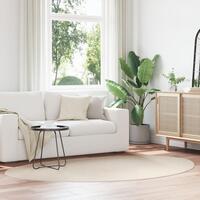 Tæpper Beige Polyester 160 x 230 cm Robust Områdetæppe Oval