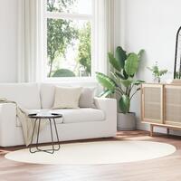 Tæpper Cremefarvet Polypropylen 140 x 200 cm Områdetæppe Oval