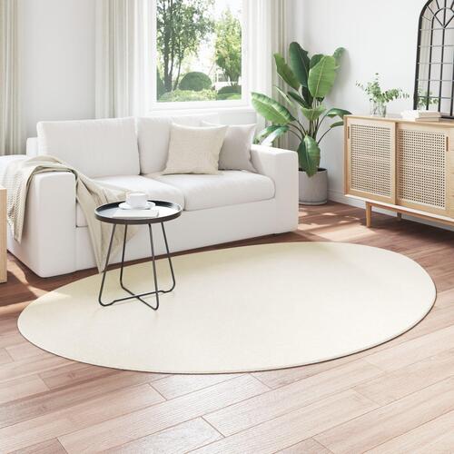 Tæpper Cremefarvet Polypropylen 140 x 200 cm Områdetæppe Oval