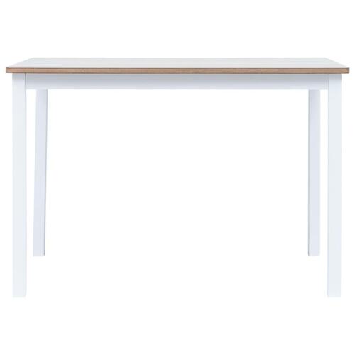 Spisebord 114 x 71 x 75 cm massivt gummitræ hvid og brun