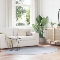 Tæpper Grå Polyester 160 x 230 cm Områdetæppe Ovalt Moderne