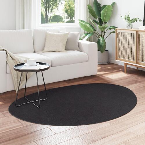 Tæpper Sort Bomuld 120 x 170 cm Områdetæppe Oval Moderne