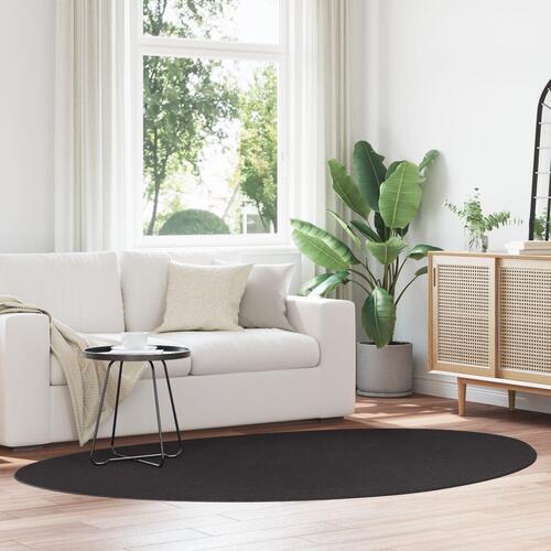 Tæpper Sort Polyester 160 x 230 cm Områdeteppet Ovalt