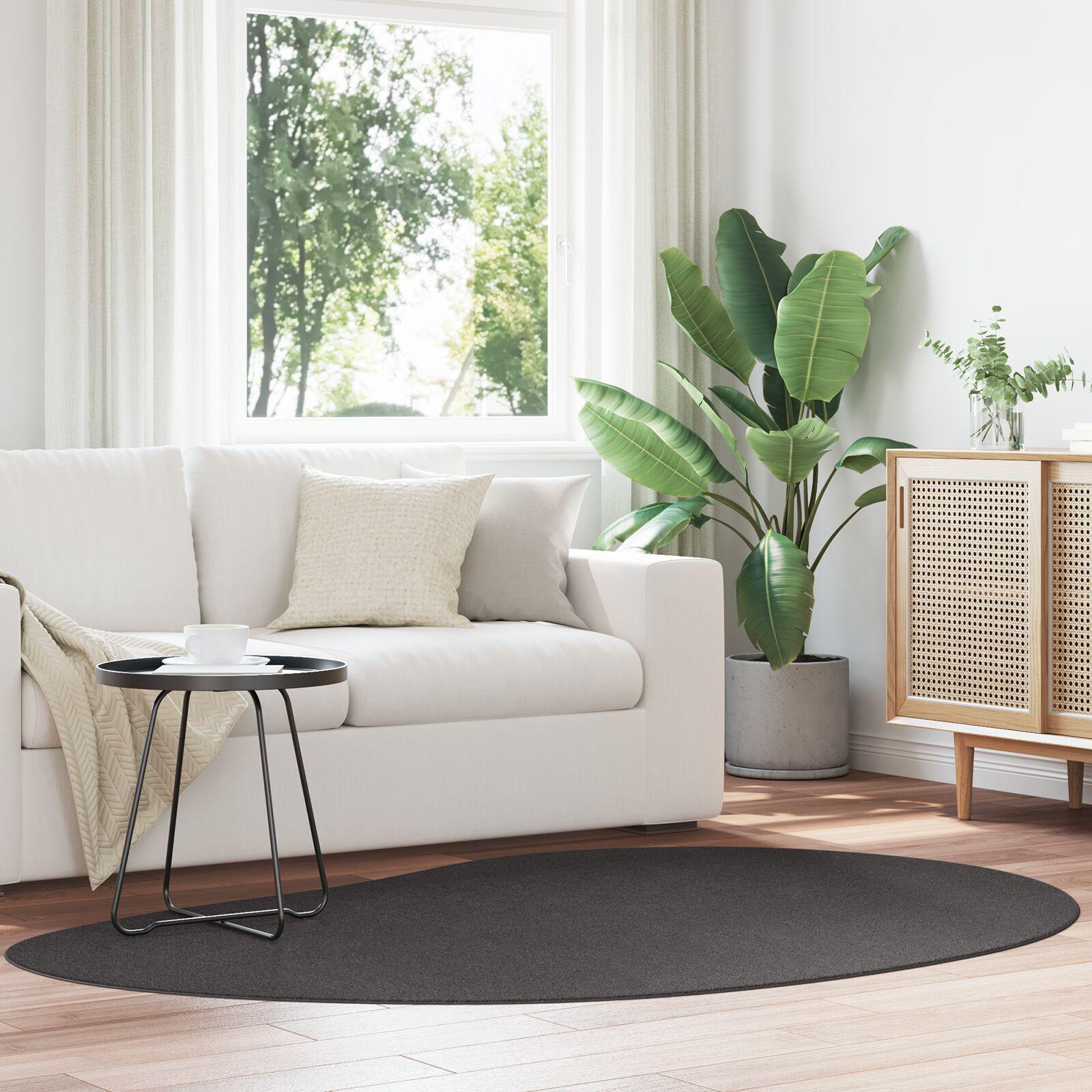 Områdetæppe Antracitgrå 140x200 cm Polyester Skridsikker