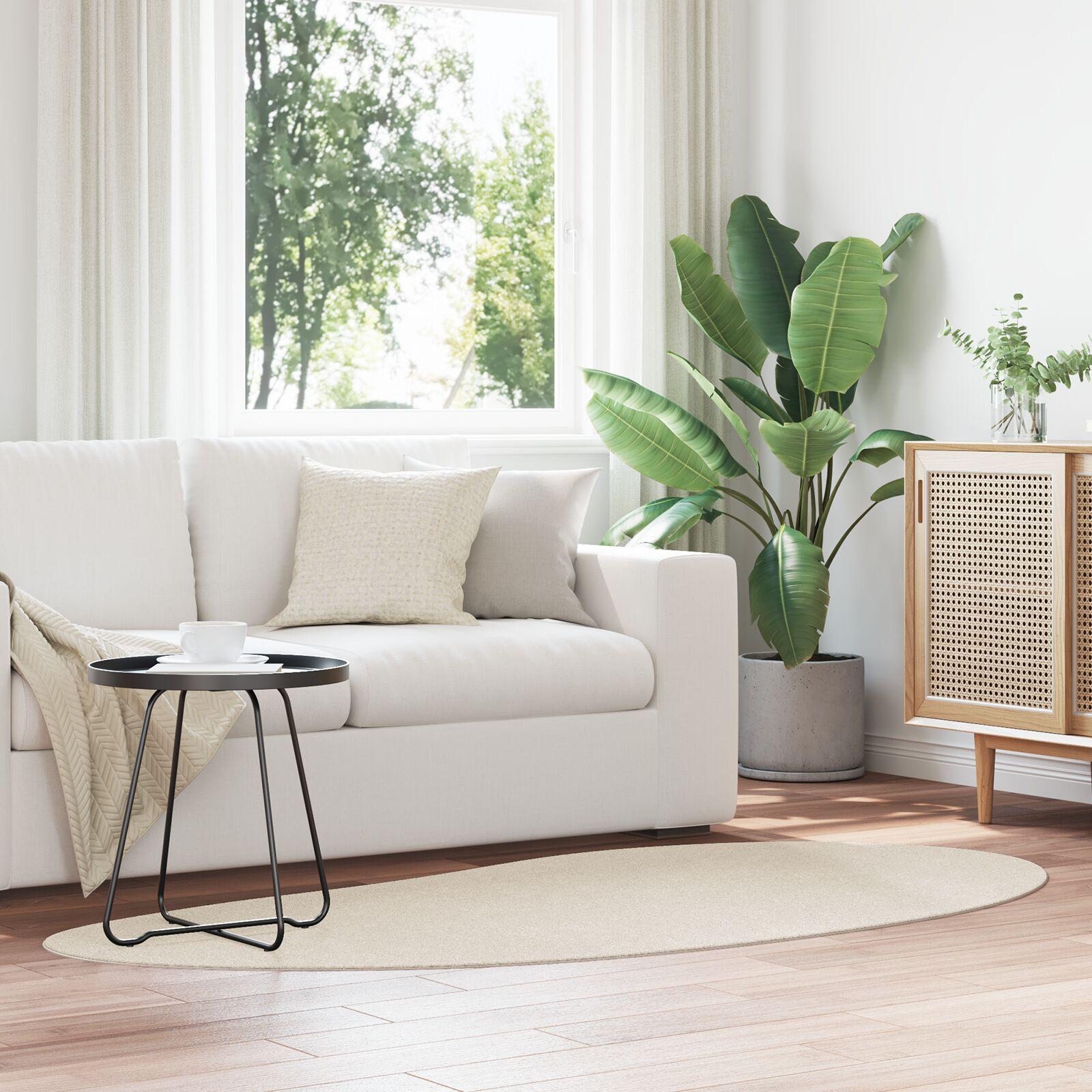 Område tæppe beige 100x200 cm polyester antiskrid