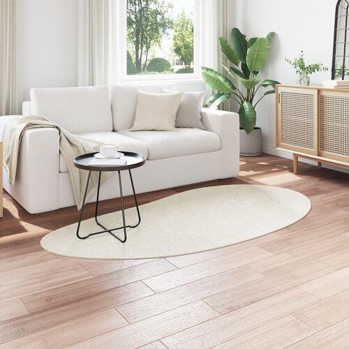 Gulvtæppe Creme 100x200 cm Polyester Skridsikker