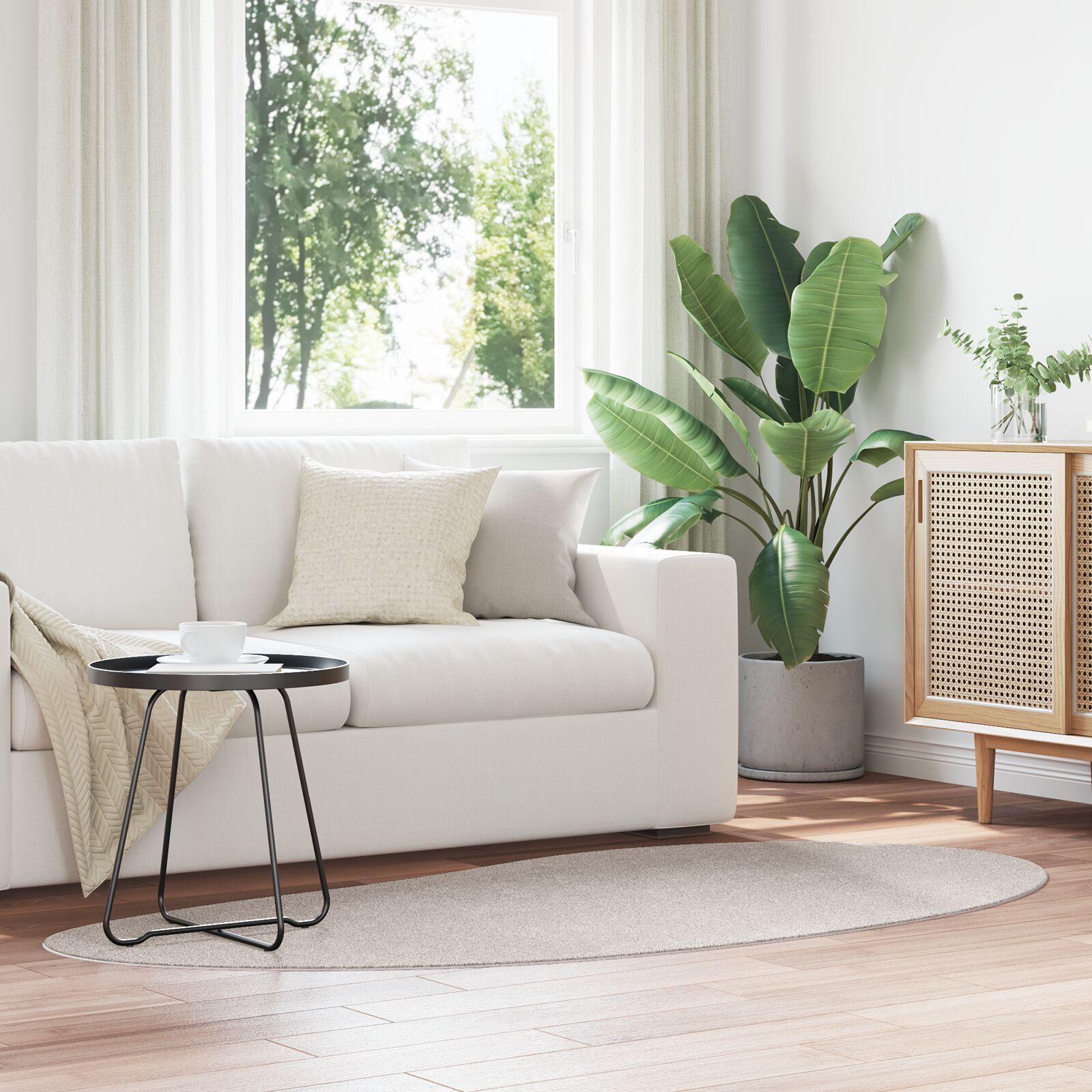 Områdetæppe Sand 100x200 cm Polyester Ikke-glidende