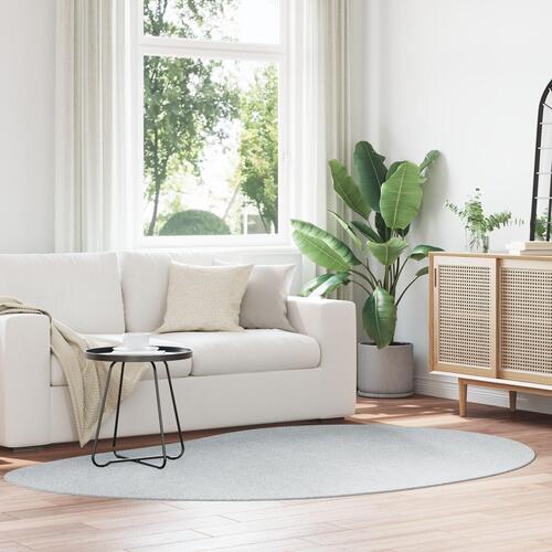 Tæpper Grå Polyester 160 x 230 cm Områdetæpper Oval Nutidig