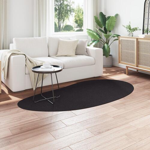 Tæppe Sort 100x200 cm Polyester Skridsikkert